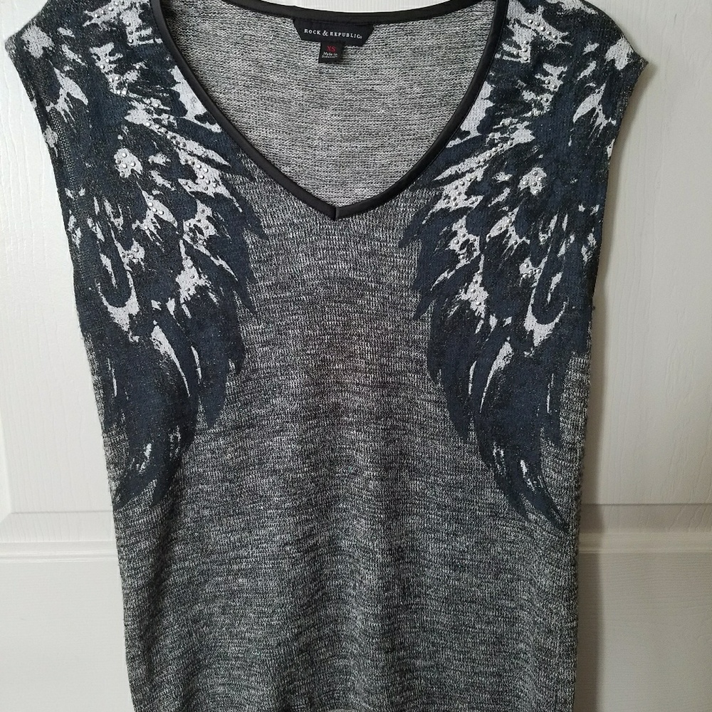 Rock & Republic XS Rock Angel jewelled knit tank
